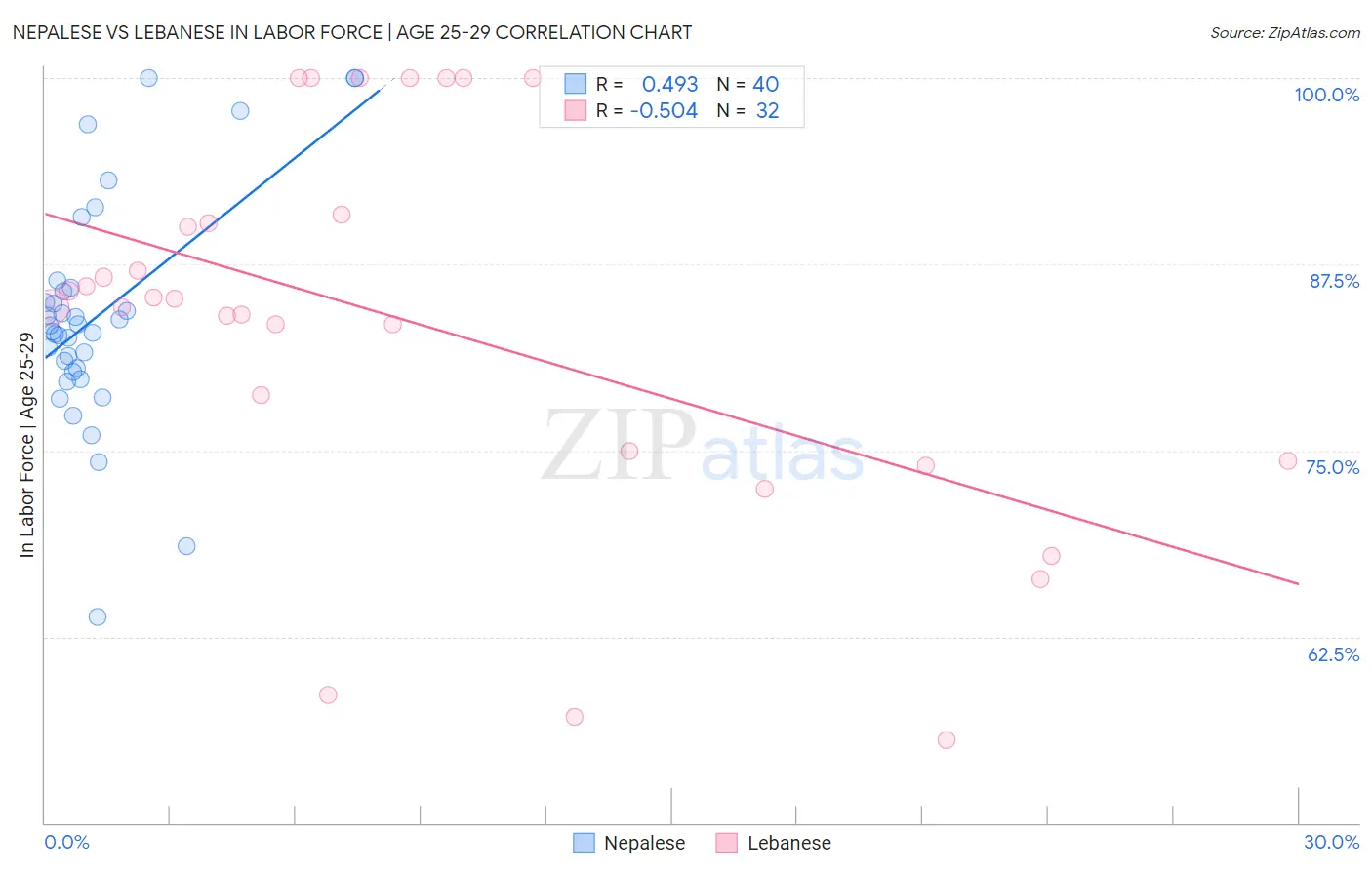 Nepalese vs Lebanese In Labor Force | Age 25-29