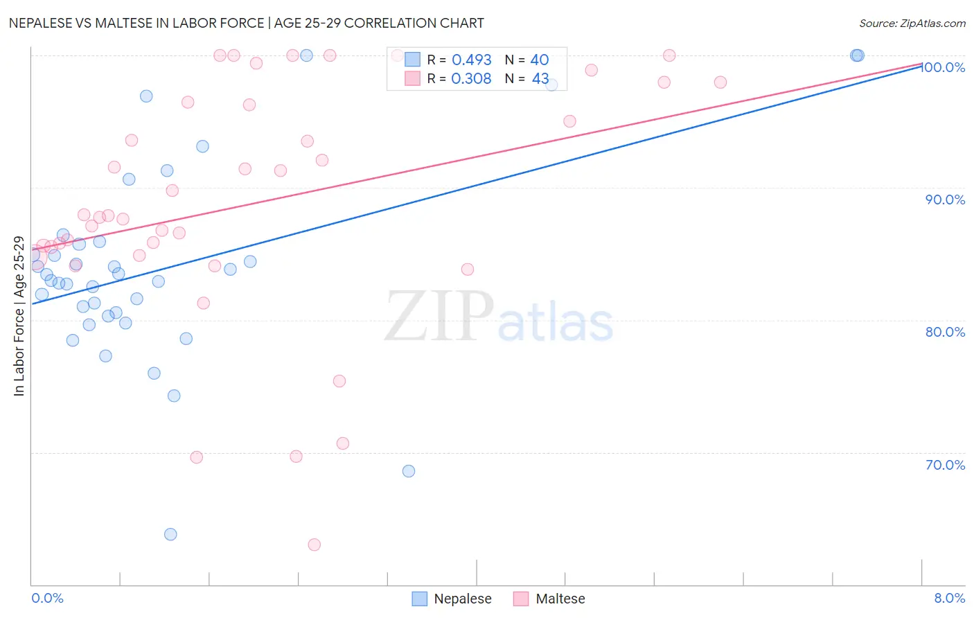 Nepalese vs Maltese In Labor Force | Age 25-29