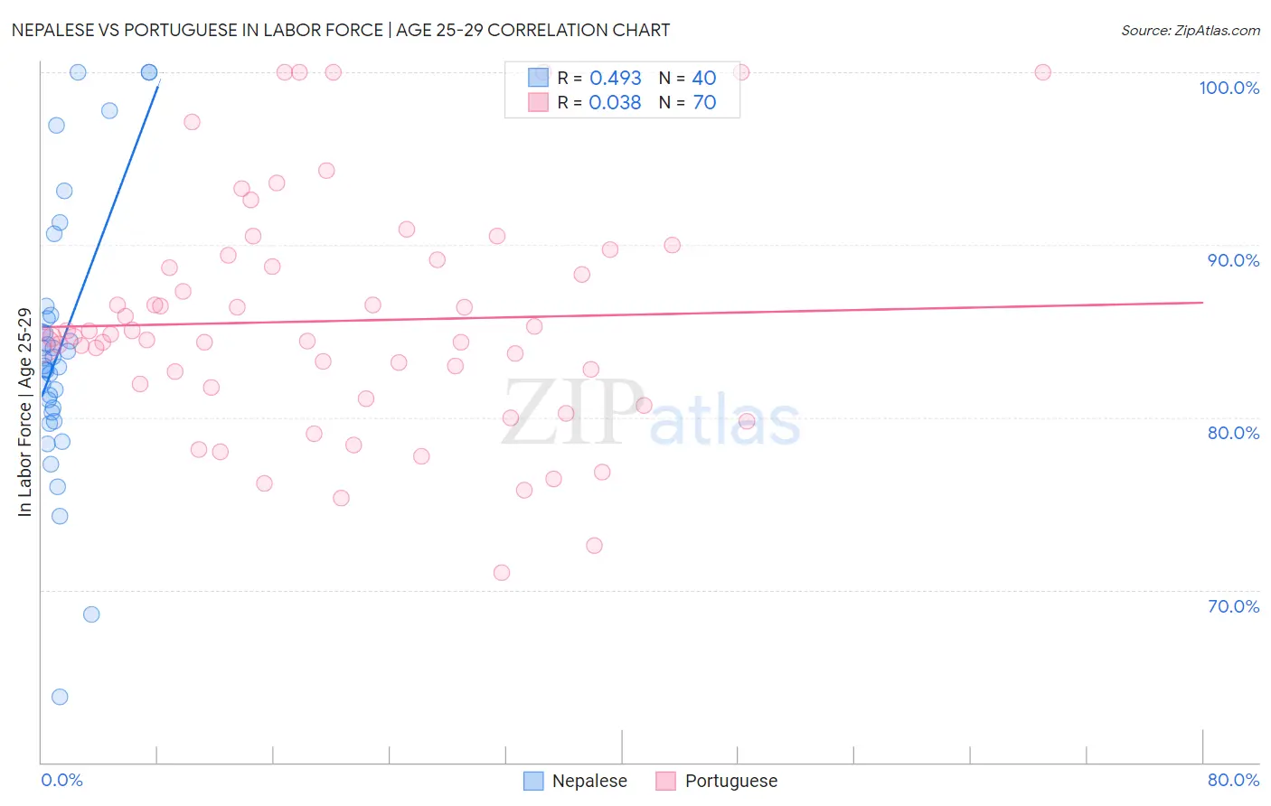Nepalese vs Portuguese In Labor Force | Age 25-29