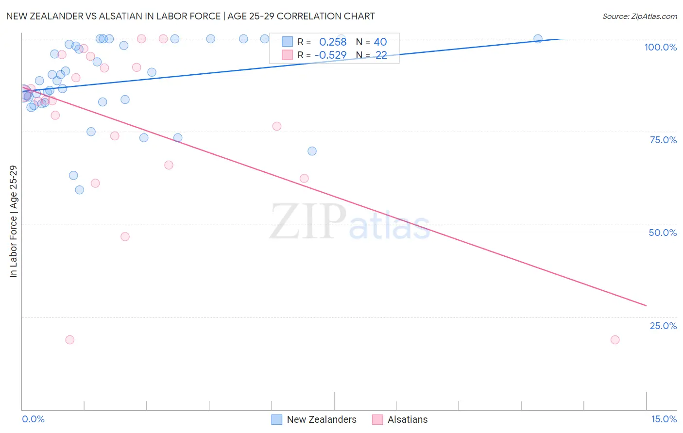 New Zealander vs Alsatian In Labor Force | Age 25-29