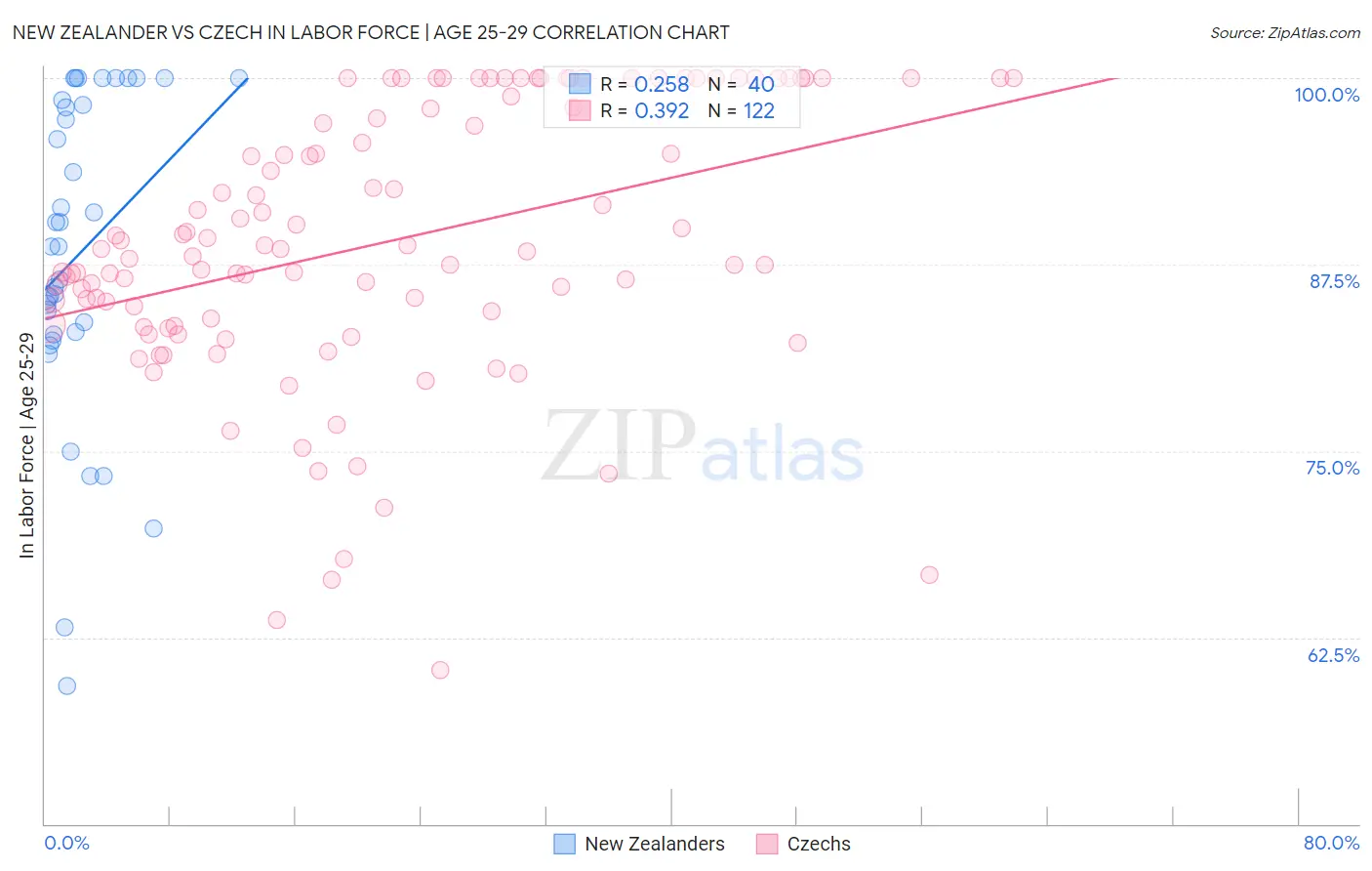New Zealander vs Czech In Labor Force | Age 25-29
