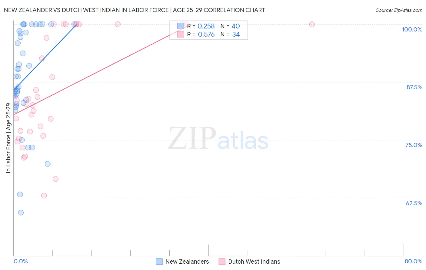 New Zealander vs Dutch West Indian In Labor Force | Age 25-29