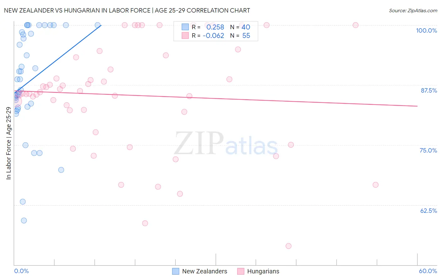 New Zealander vs Hungarian In Labor Force | Age 25-29