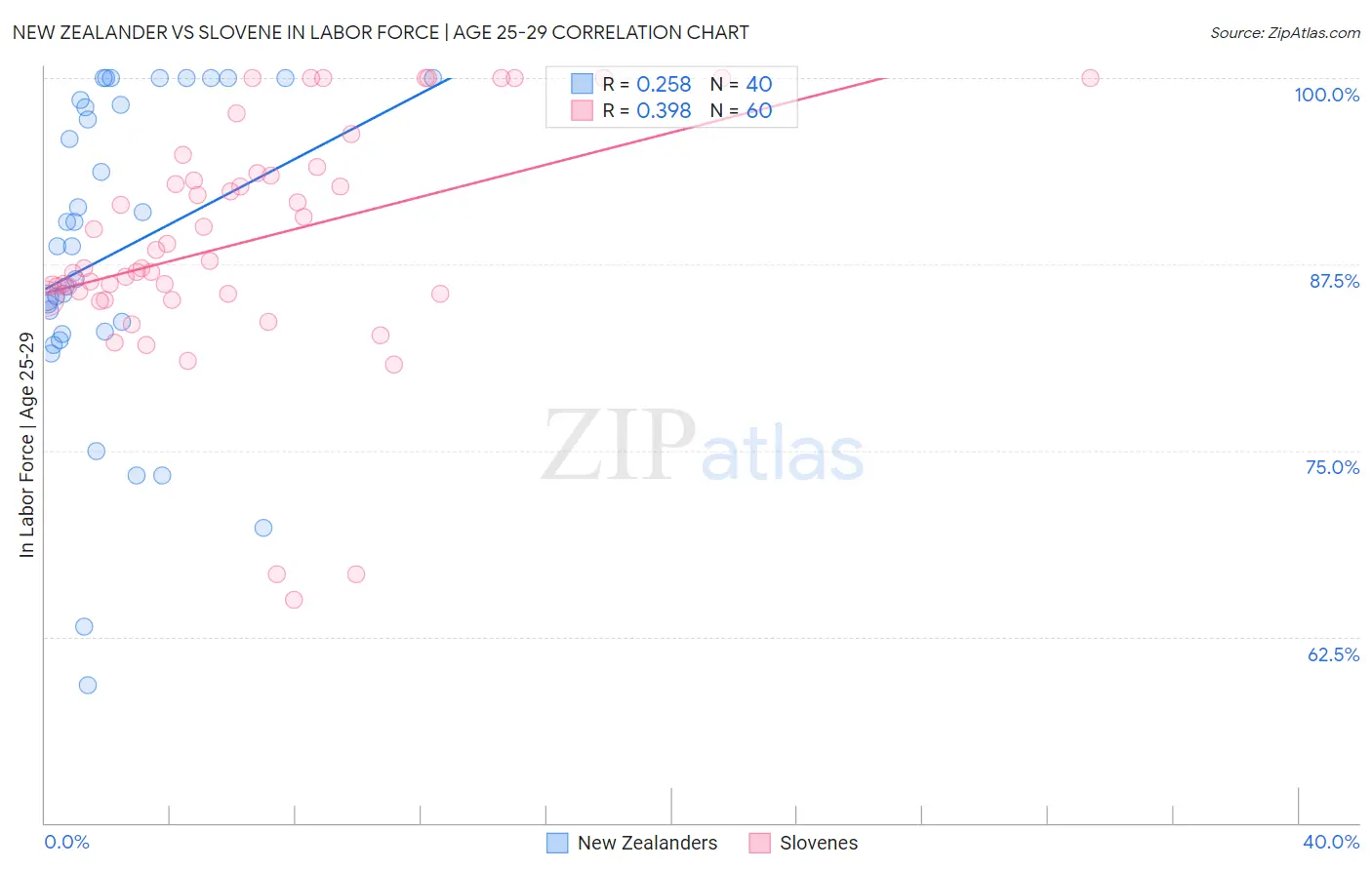 New Zealander vs Slovene In Labor Force | Age 25-29