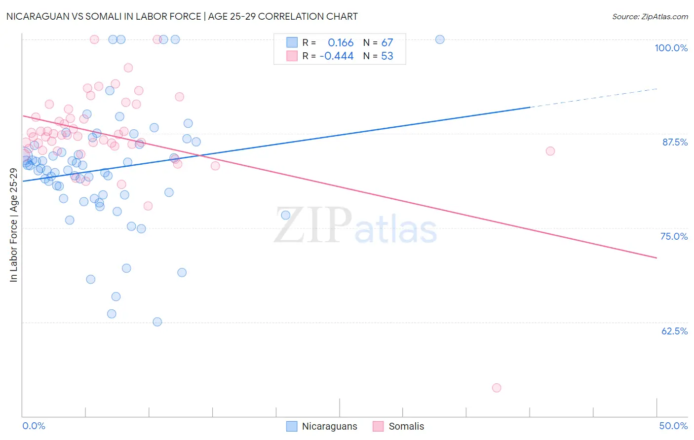 Nicaraguan vs Somali In Labor Force | Age 25-29