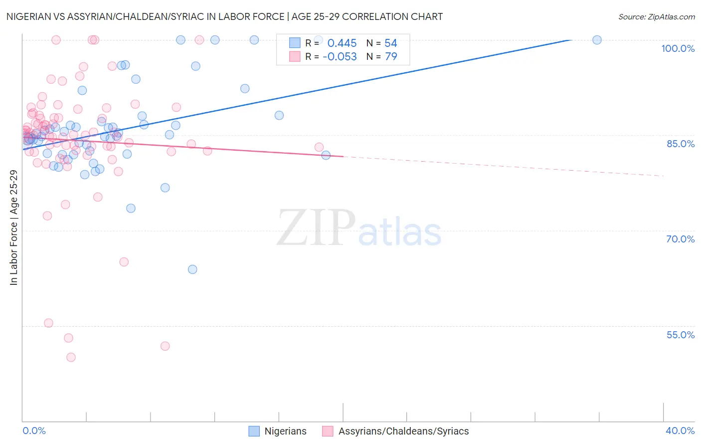 Nigerian vs Assyrian/Chaldean/Syriac In Labor Force | Age 25-29