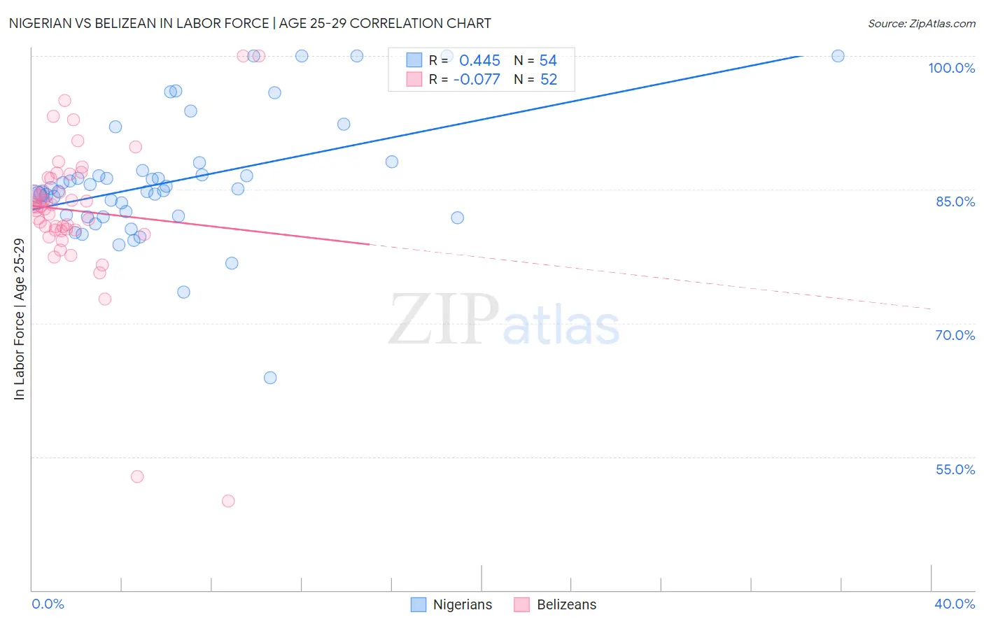 Nigerian vs Belizean In Labor Force | Age 25-29