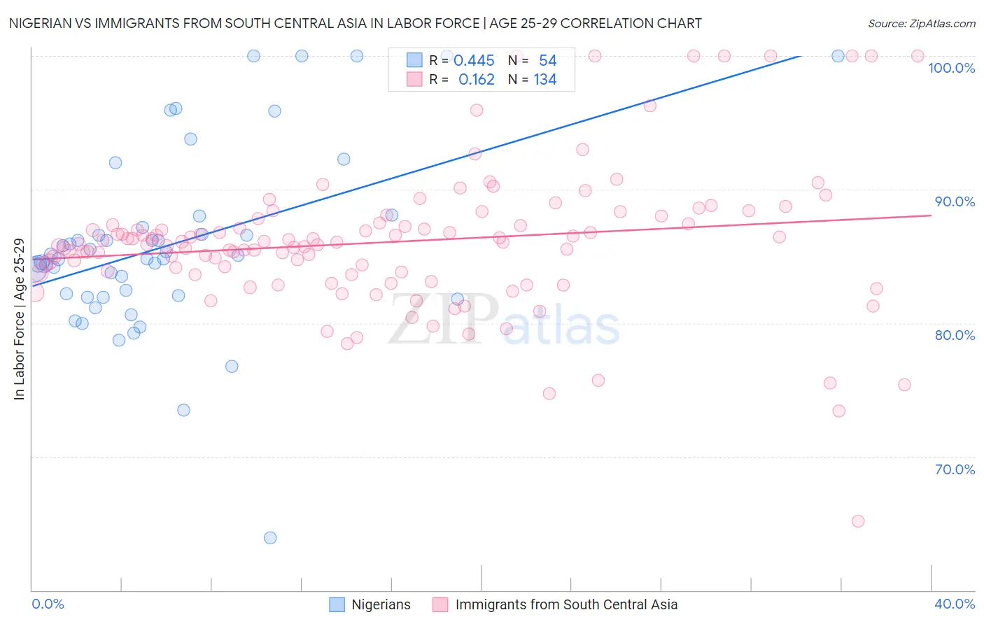 Nigerian vs Immigrants from South Central Asia In Labor Force | Age 25-29