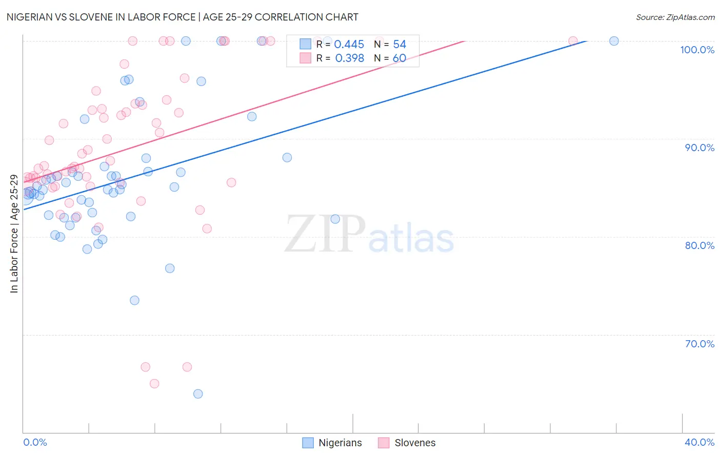 Nigerian vs Slovene In Labor Force | Age 25-29