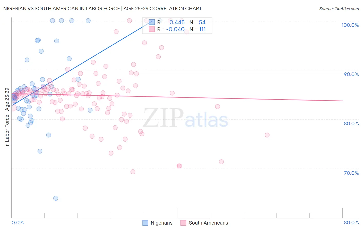Nigerian vs South American In Labor Force | Age 25-29