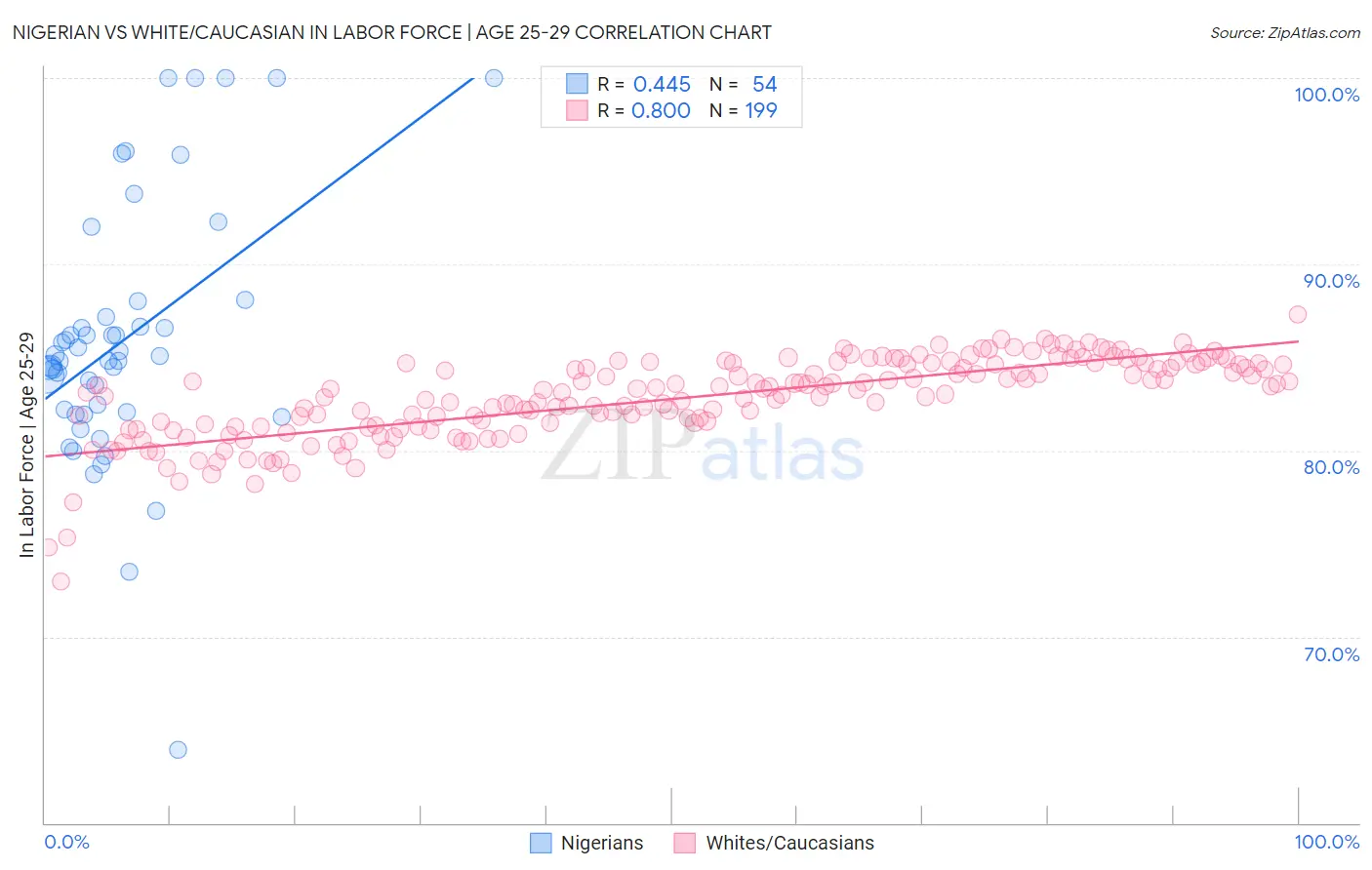 Nigerian vs White/Caucasian In Labor Force | Age 25-29