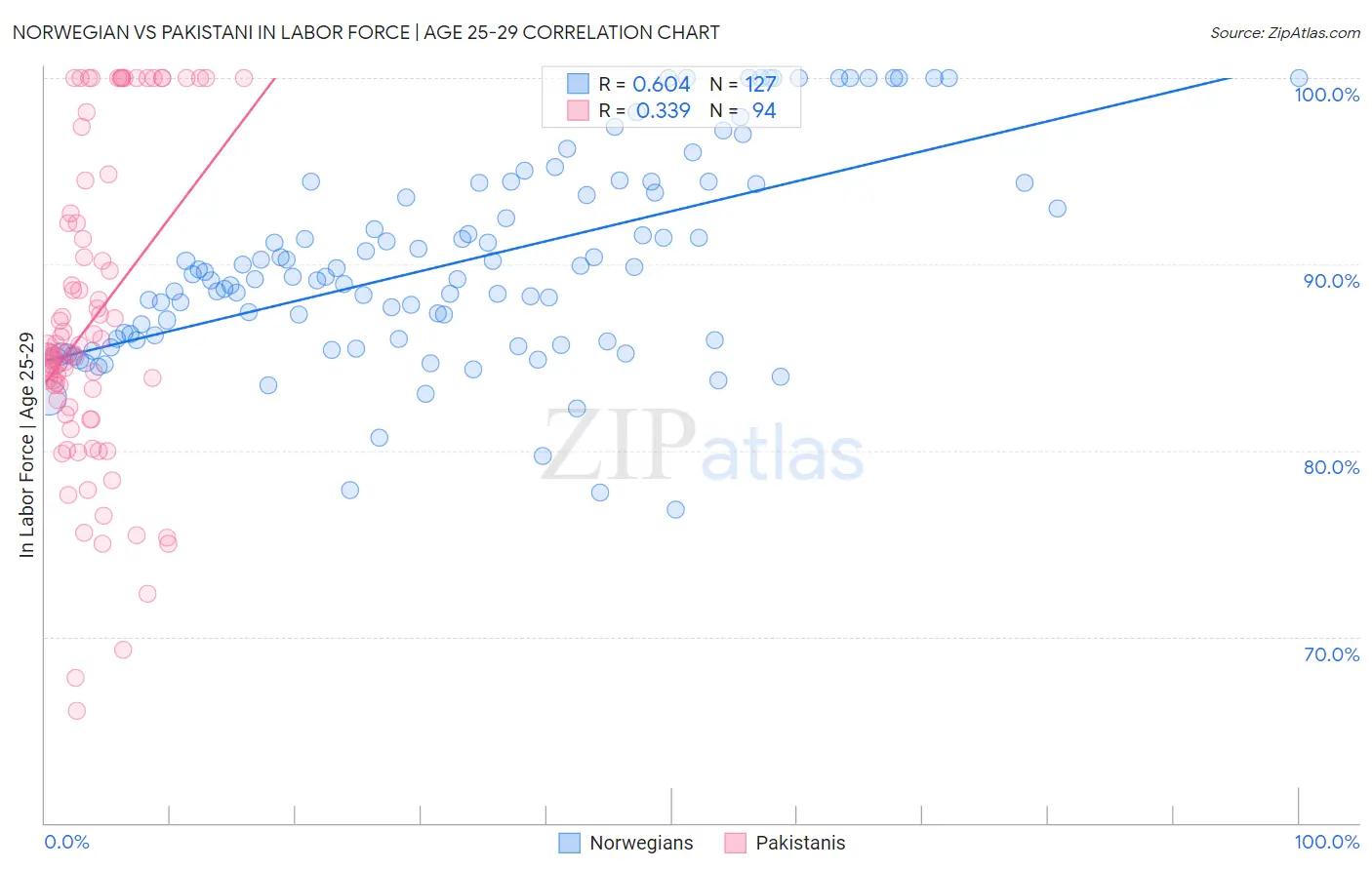 Norwegian vs Pakistani In Labor Force | Age 25-29