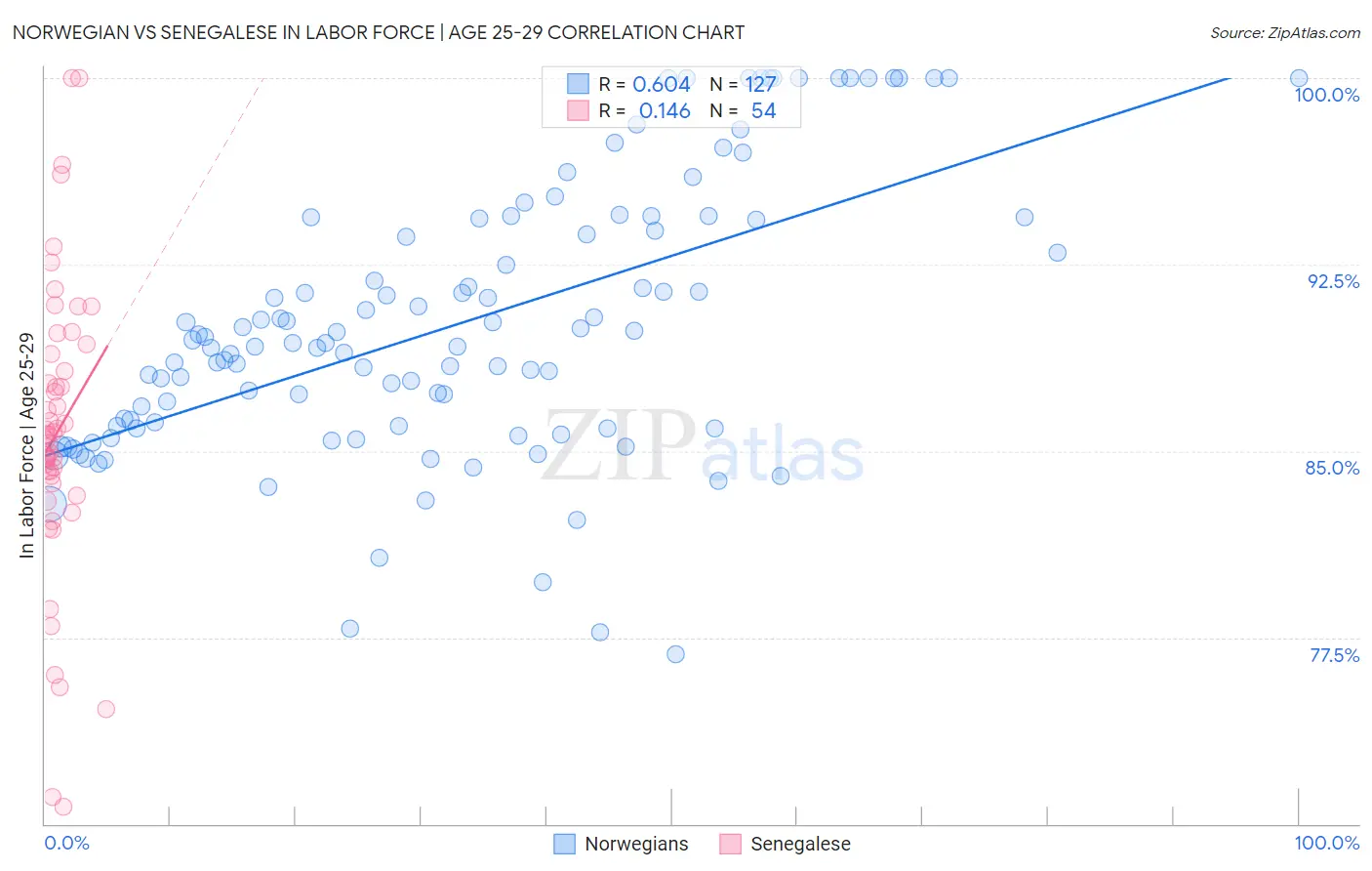 Norwegian vs Senegalese In Labor Force | Age 25-29