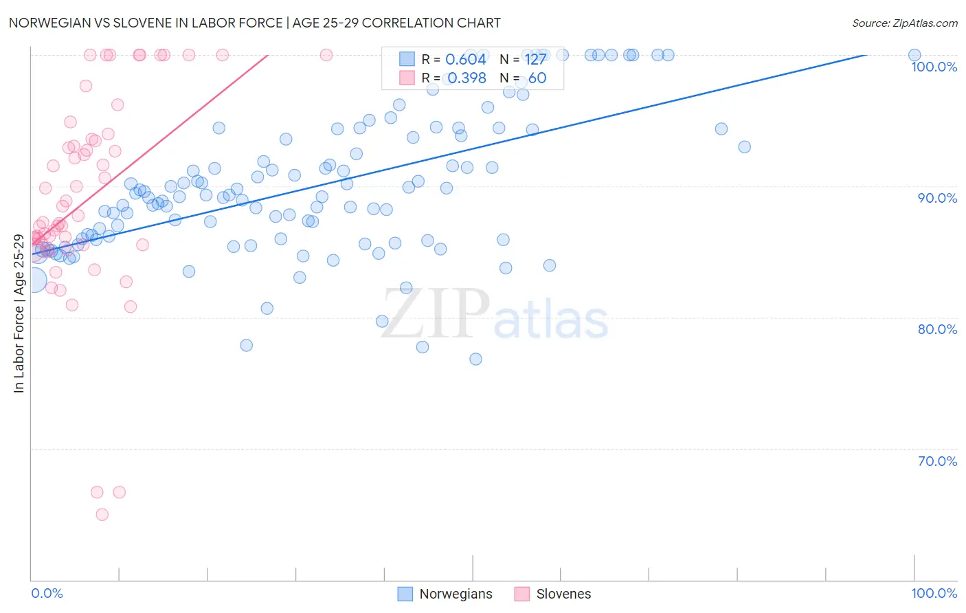 Norwegian vs Slovene In Labor Force | Age 25-29