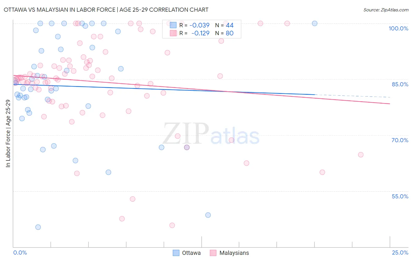 Ottawa vs Malaysian In Labor Force | Age 25-29
