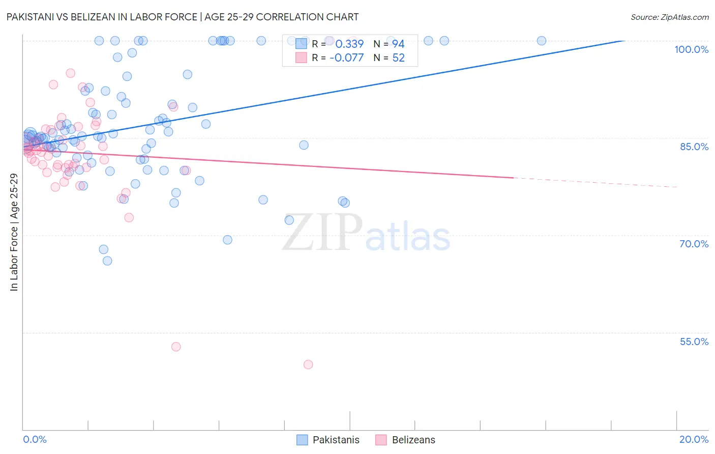 Pakistani vs Belizean In Labor Force | Age 25-29