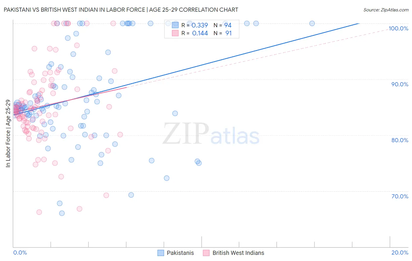 Pakistani vs British West Indian In Labor Force | Age 25-29