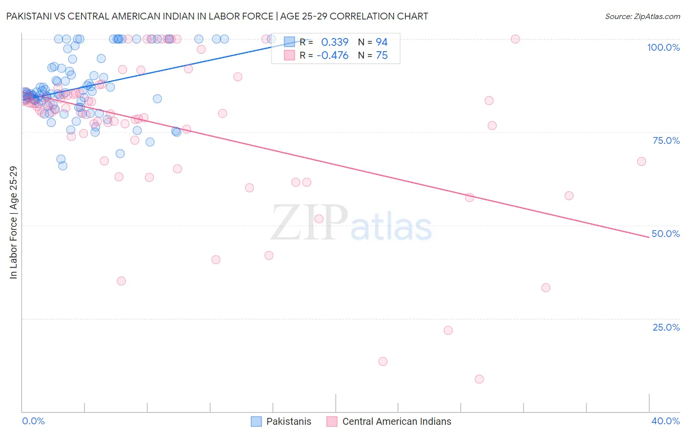 Pakistani vs Central American Indian In Labor Force | Age 25-29