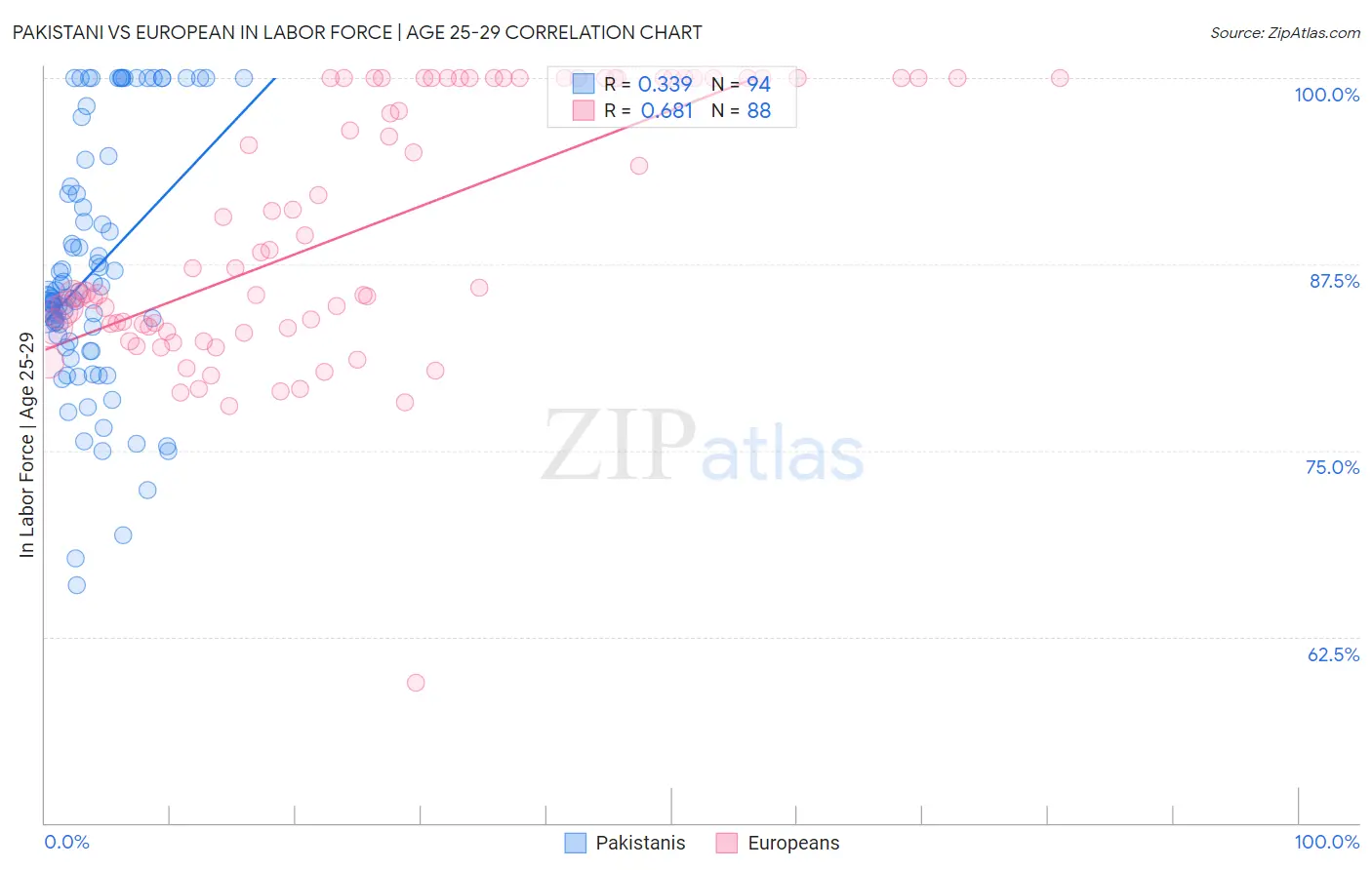 Pakistani vs European In Labor Force | Age 25-29