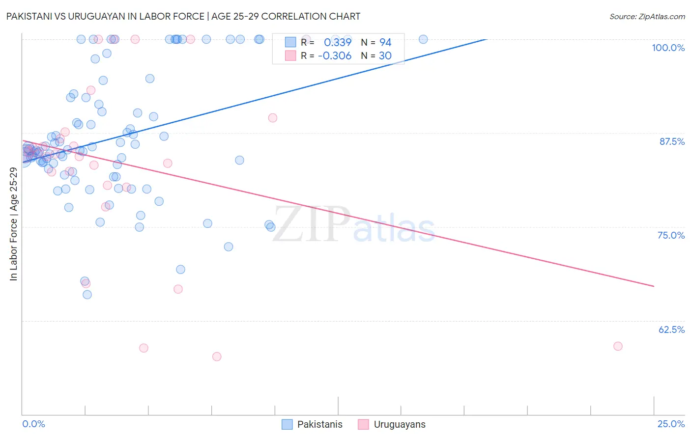 Pakistani vs Uruguayan In Labor Force | Age 25-29