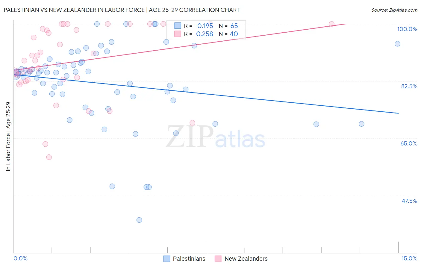 Palestinian vs New Zealander In Labor Force | Age 25-29