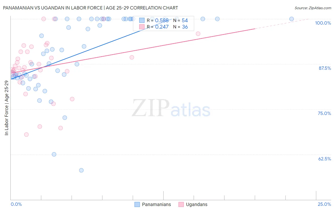 Panamanian vs Ugandan In Labor Force | Age 25-29