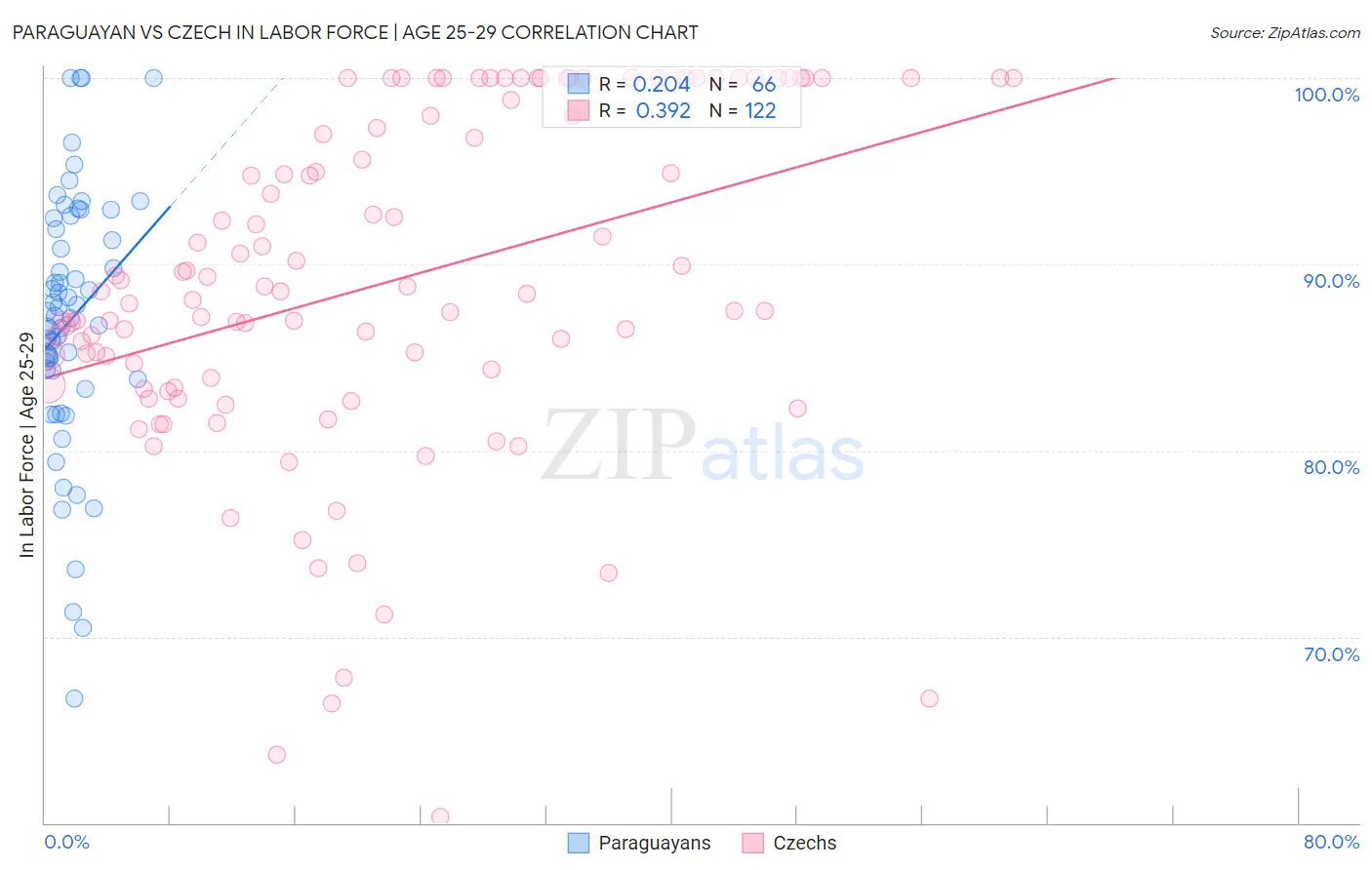 Paraguayan vs Czech In Labor Force | Age 25-29