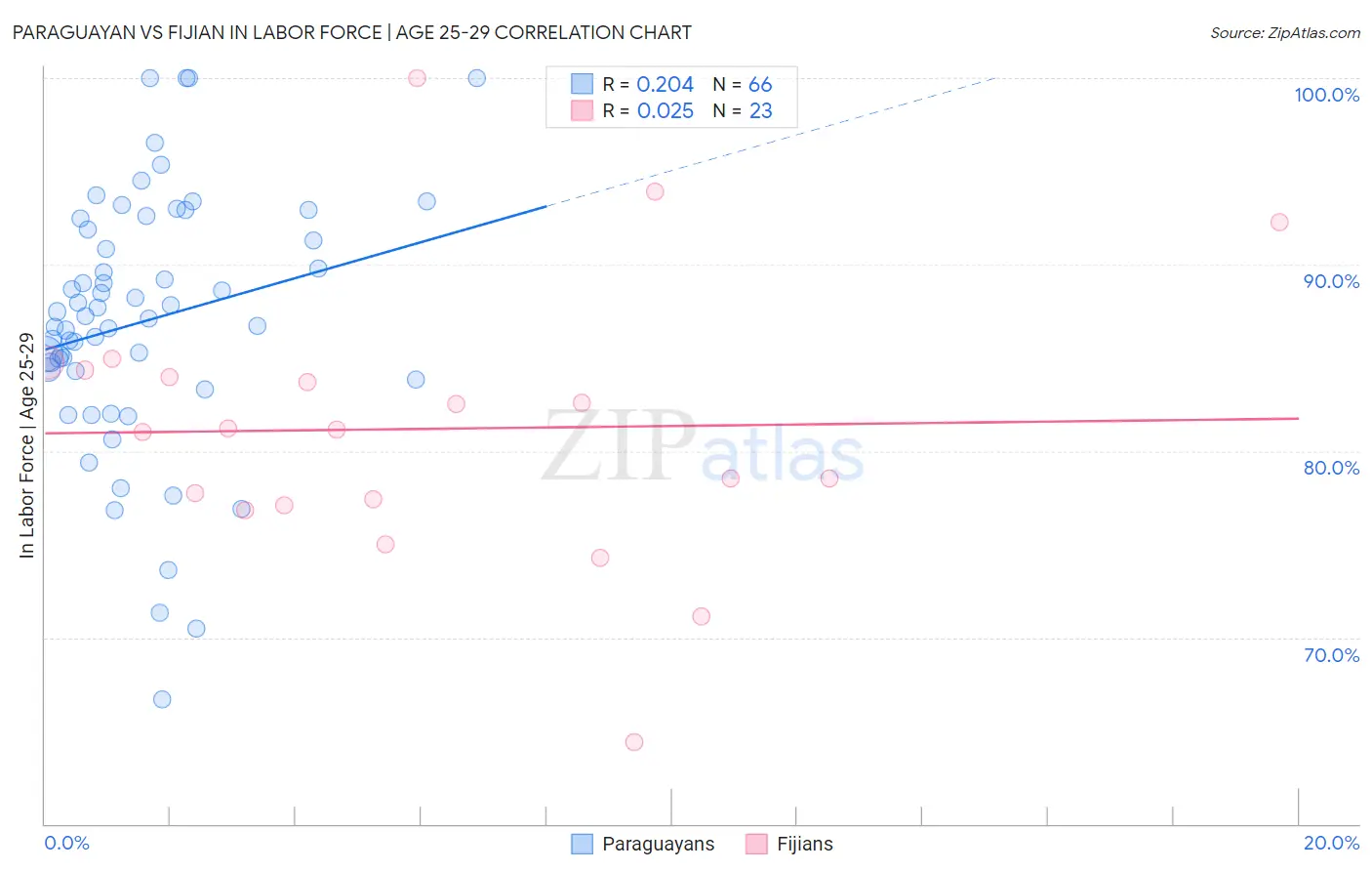 Paraguayan vs Fijian In Labor Force | Age 25-29