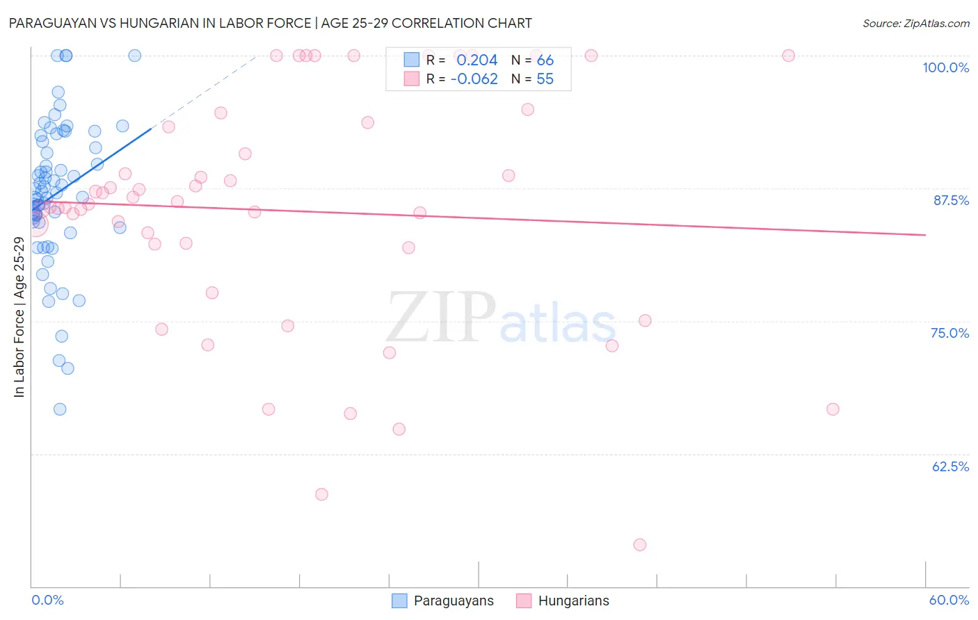 Paraguayan vs Hungarian In Labor Force | Age 25-29