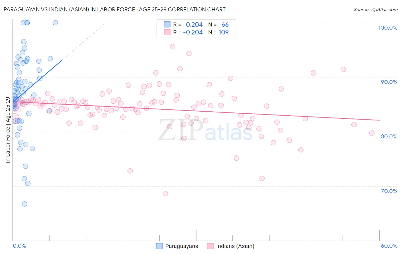 Paraguayan vs Indian (Asian) In Labor Force | Age 25-29
