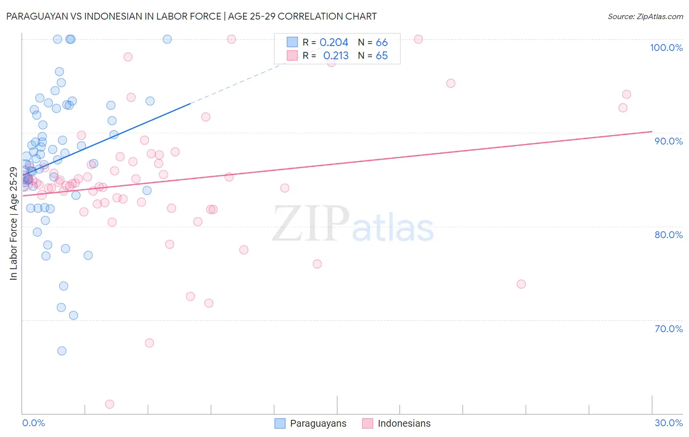 Paraguayan vs Indonesian In Labor Force | Age 25-29