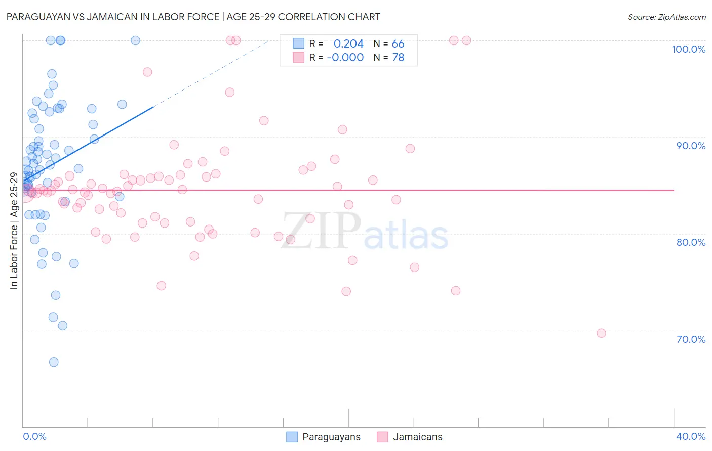 Paraguayan vs Jamaican In Labor Force | Age 25-29