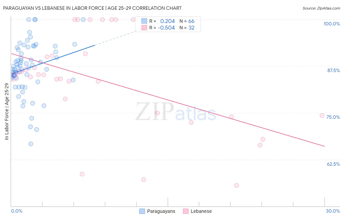 Paraguayan vs Lebanese In Labor Force | Age 25-29