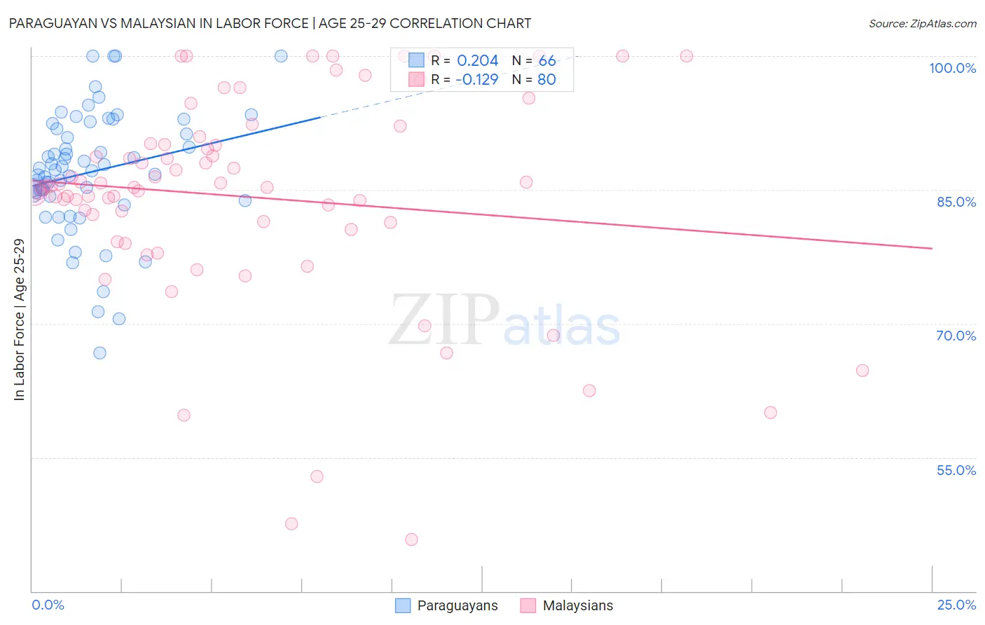 Paraguayan vs Malaysian In Labor Force | Age 25-29