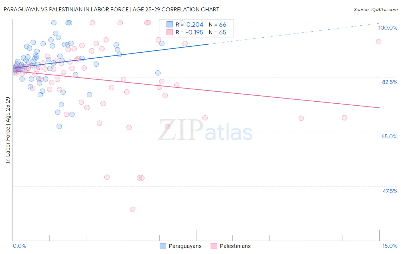 Paraguayan vs Palestinian In Labor Force | Age 25-29