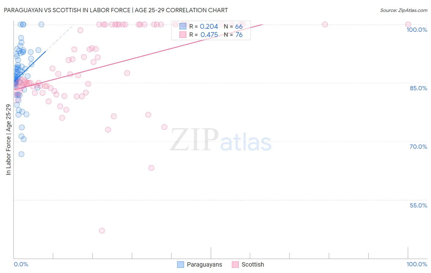 Paraguayan vs Scottish In Labor Force | Age 25-29