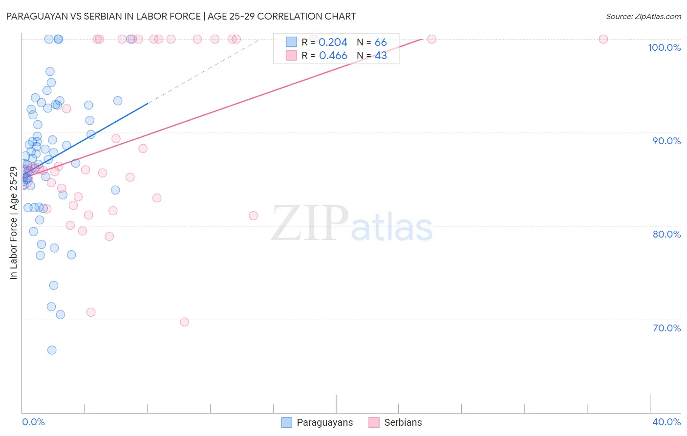 Paraguayan vs Serbian In Labor Force | Age 25-29