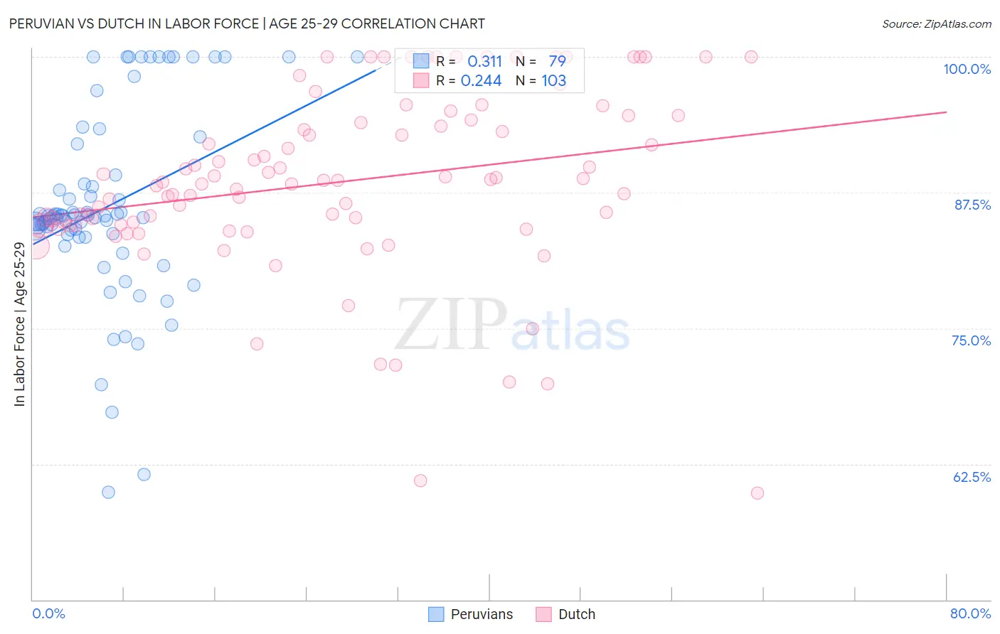 Peruvian vs Dutch In Labor Force | Age 25-29