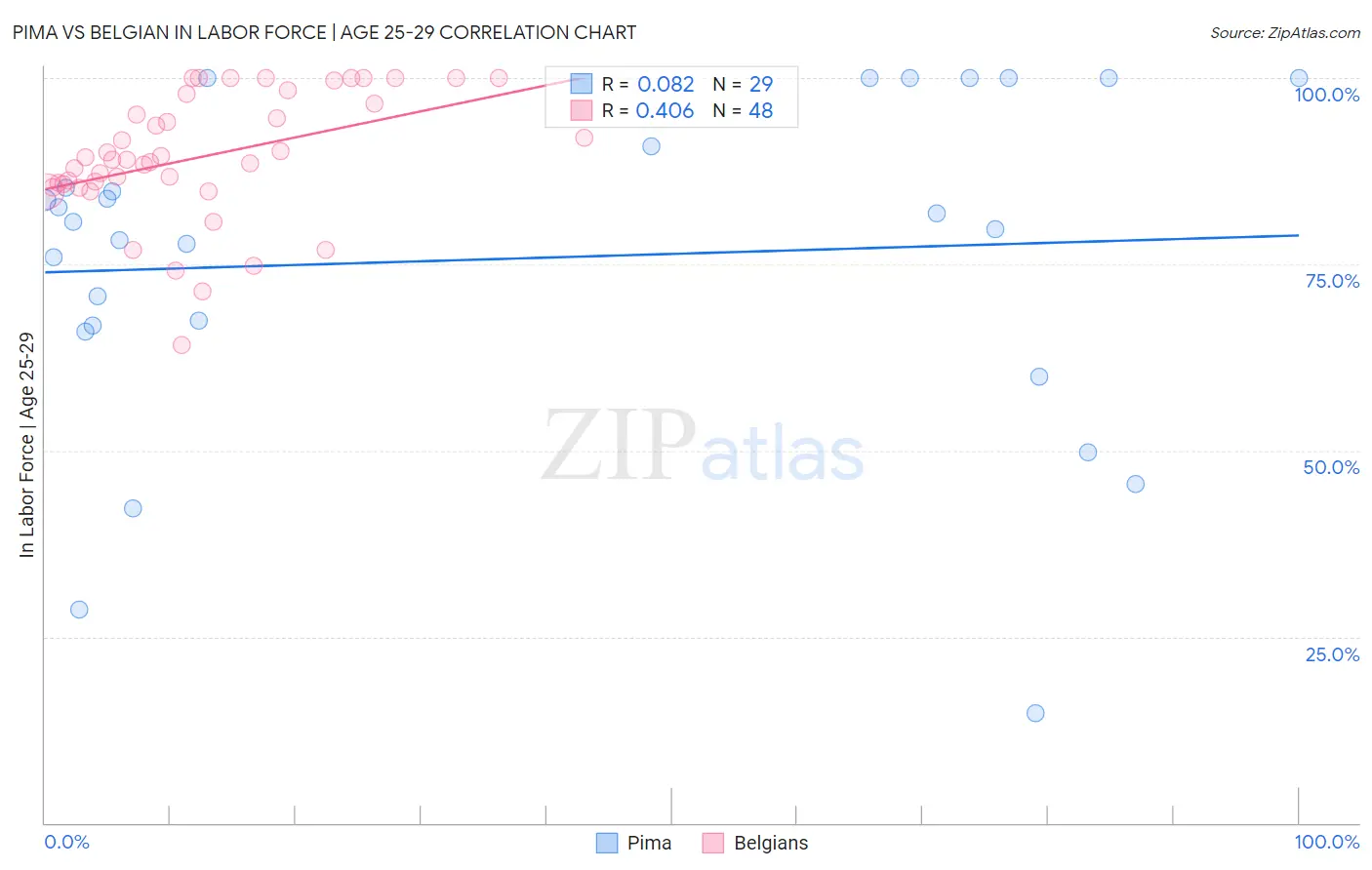 Pima vs Belgian In Labor Force | Age 25-29