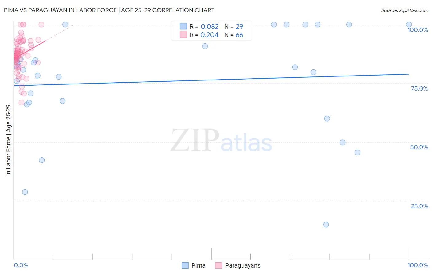Pima vs Paraguayan In Labor Force | Age 25-29
