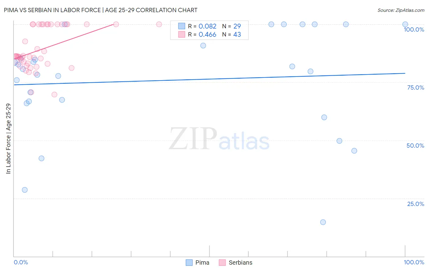 Pima vs Serbian In Labor Force | Age 25-29