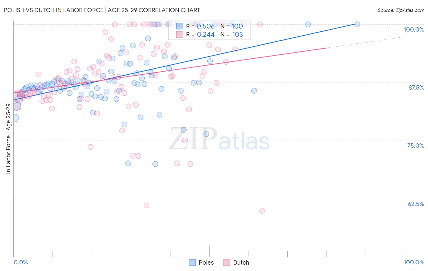 Polish vs Dutch In Labor Force | Age 25-29