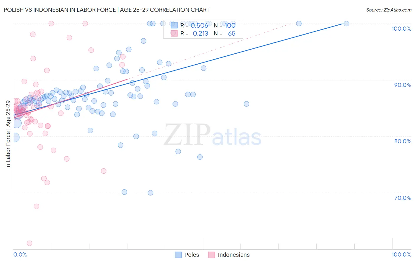Polish vs Indonesian In Labor Force | Age 25-29