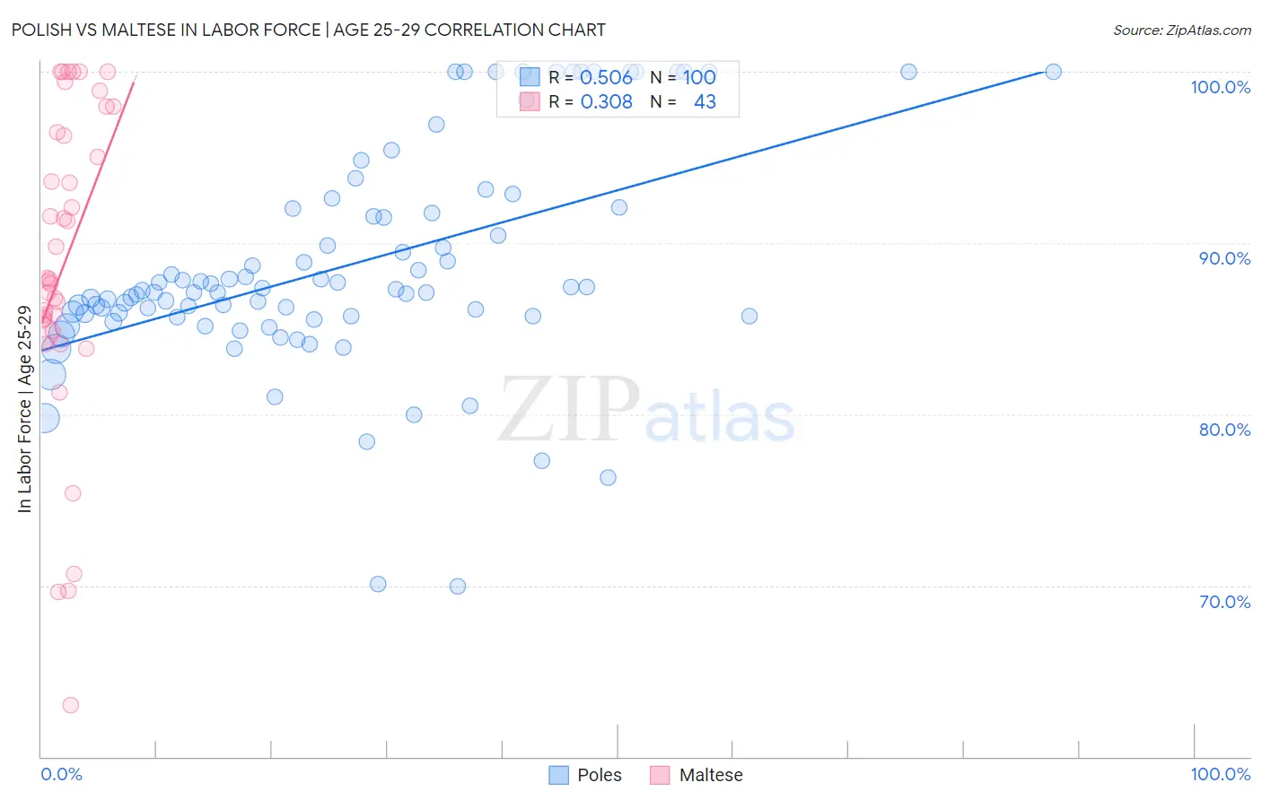 Polish vs Maltese In Labor Force | Age 25-29