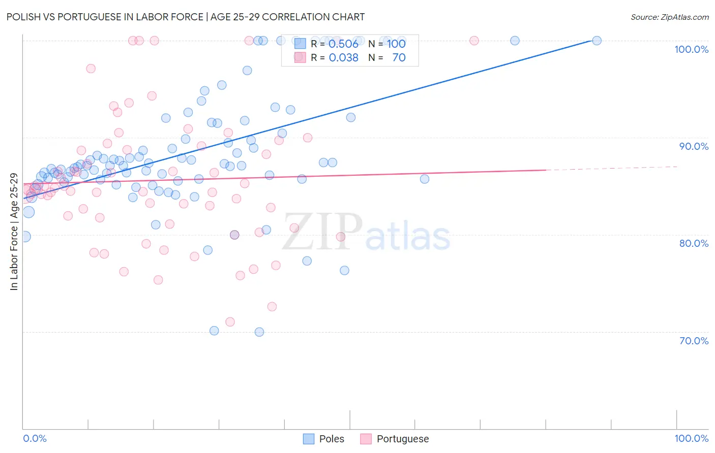 Polish vs Portuguese In Labor Force | Age 25-29
