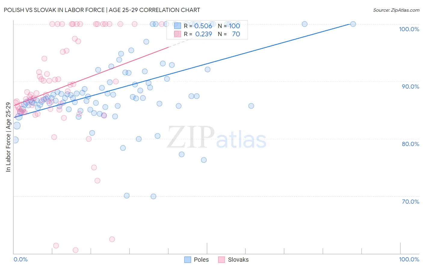 Polish vs Slovak In Labor Force | Age 25-29