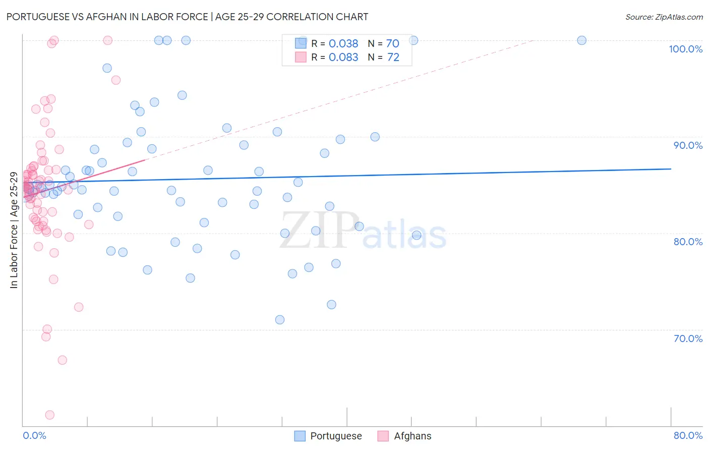 Portuguese vs Afghan In Labor Force | Age 25-29