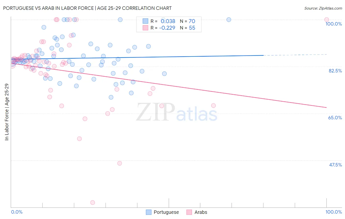 Portuguese vs Arab In Labor Force | Age 25-29