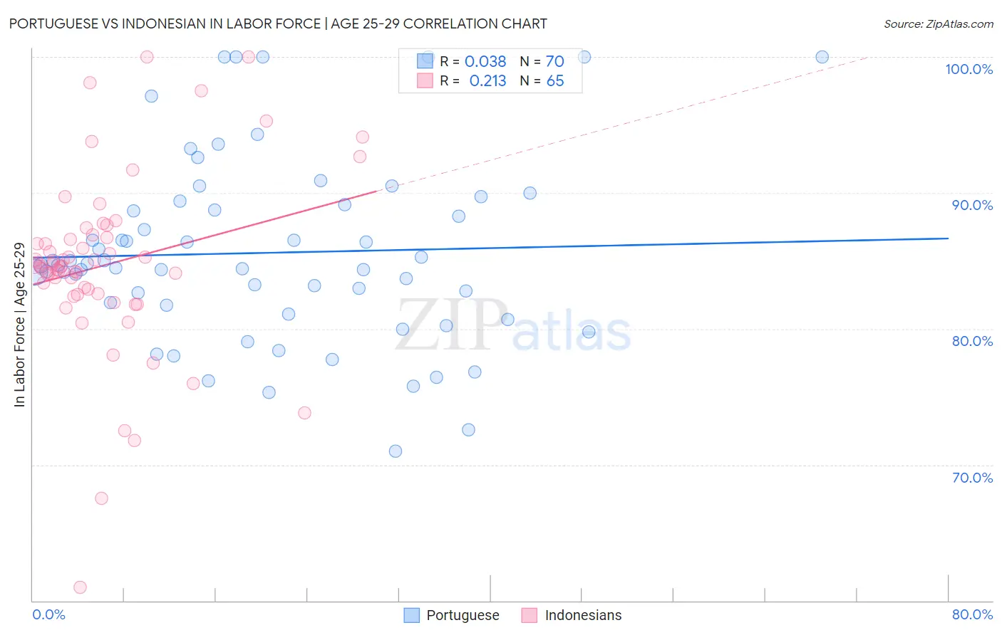 Portuguese vs Indonesian In Labor Force | Age 25-29