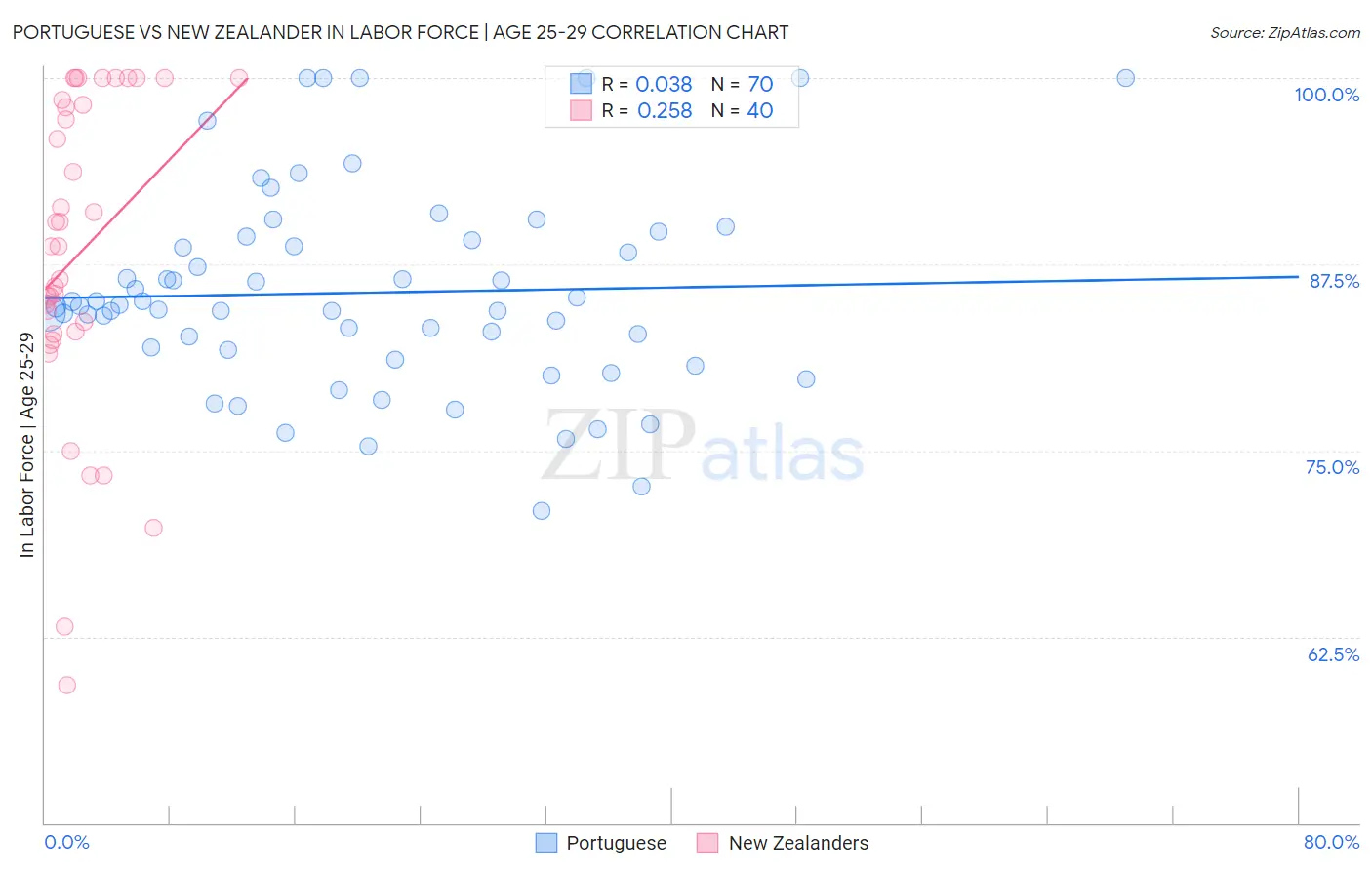 Portuguese vs New Zealander In Labor Force | Age 25-29